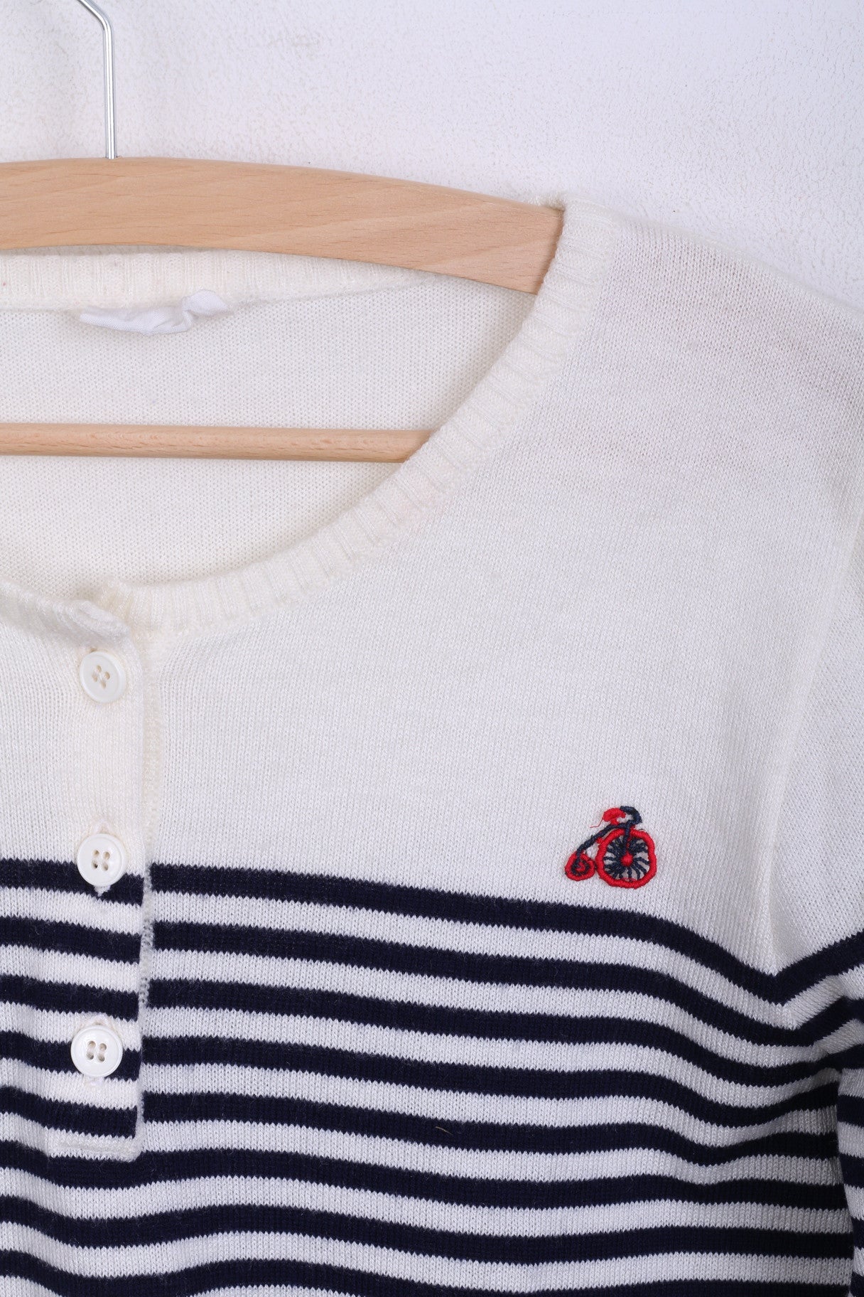 CASHI Femme 38 M Pull Beige Rayé Col Rond