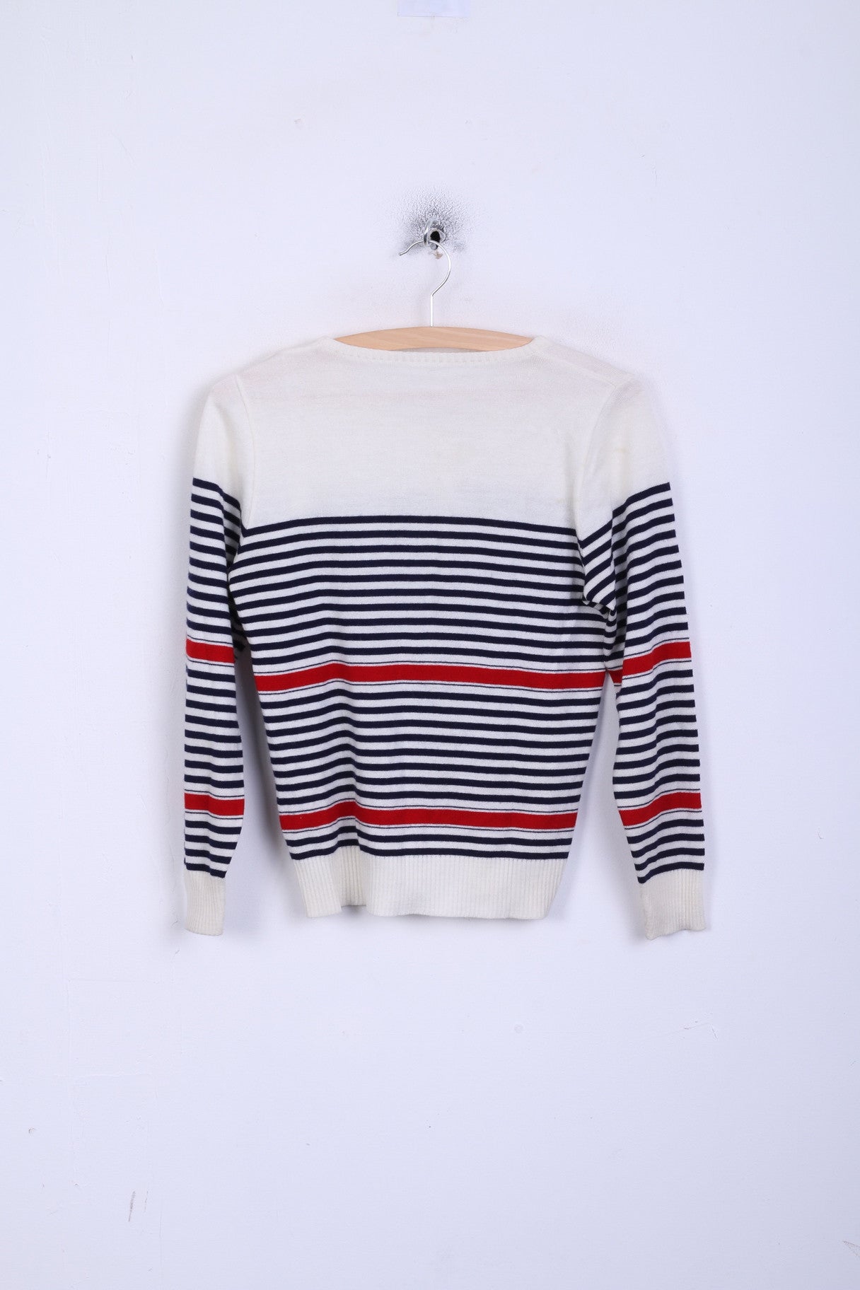 CASHI Femme 38 M Pull Beige Rayé Col Rond