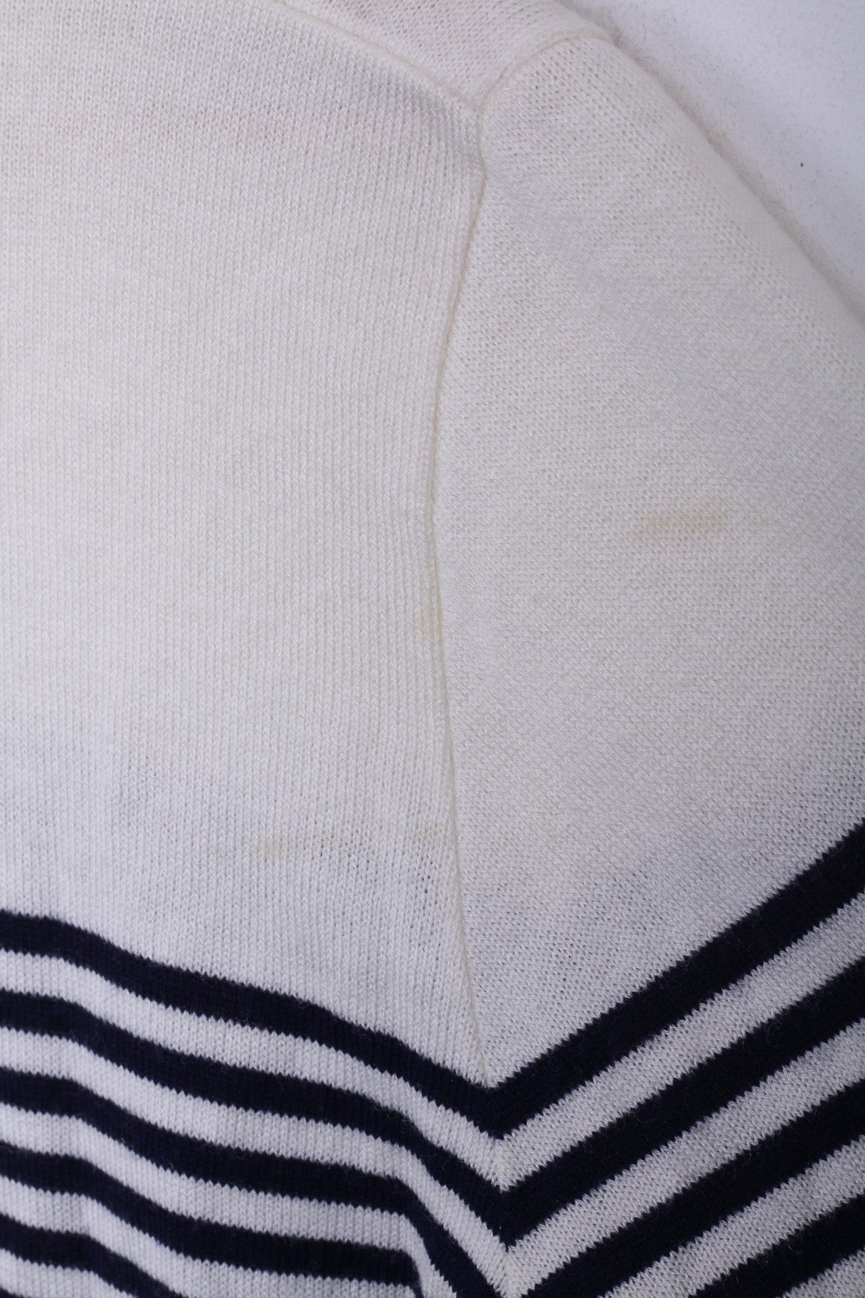 CASHI Femme 38 M Pull Beige Rayé Col Rond