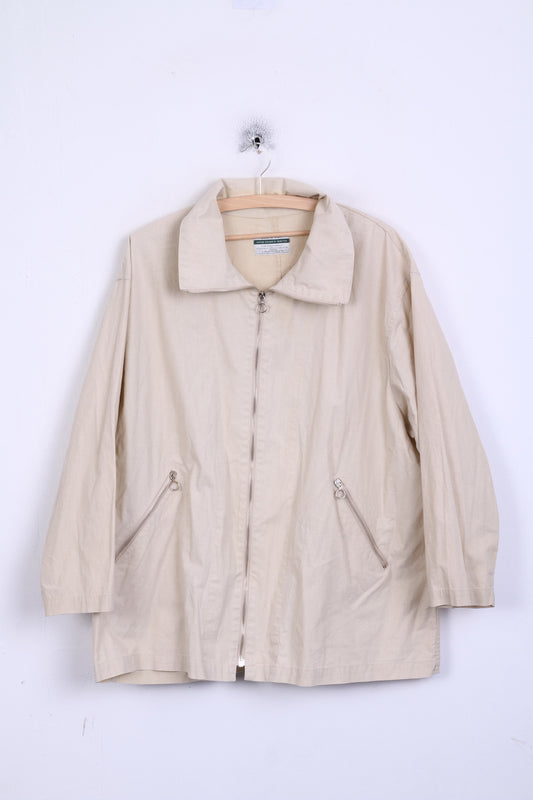 United Colors Of Benetton Womens  44 XL Jacket Beige Cotton Italy