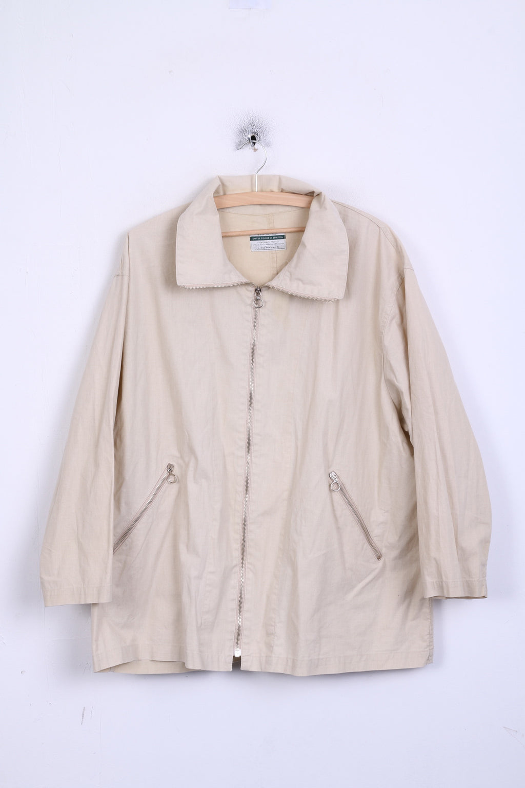 United Colors Of Benetton Womens  44 XL Jacket Beige Cotton Italy