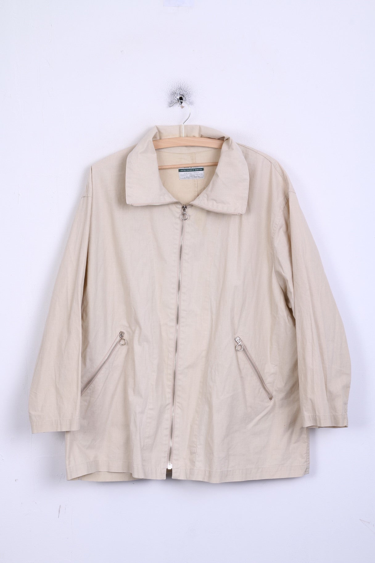 United Colors Of Benetton Womens  44 XL Jacket Beige Cotton Italy