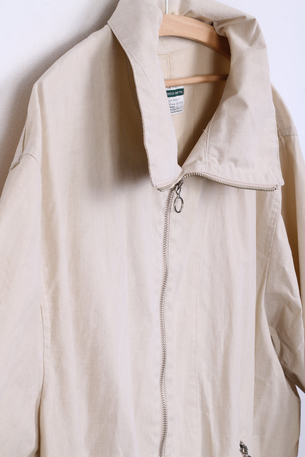 United Colors Of Benetton Womens  44 XL Jacket Beige Cotton Italy