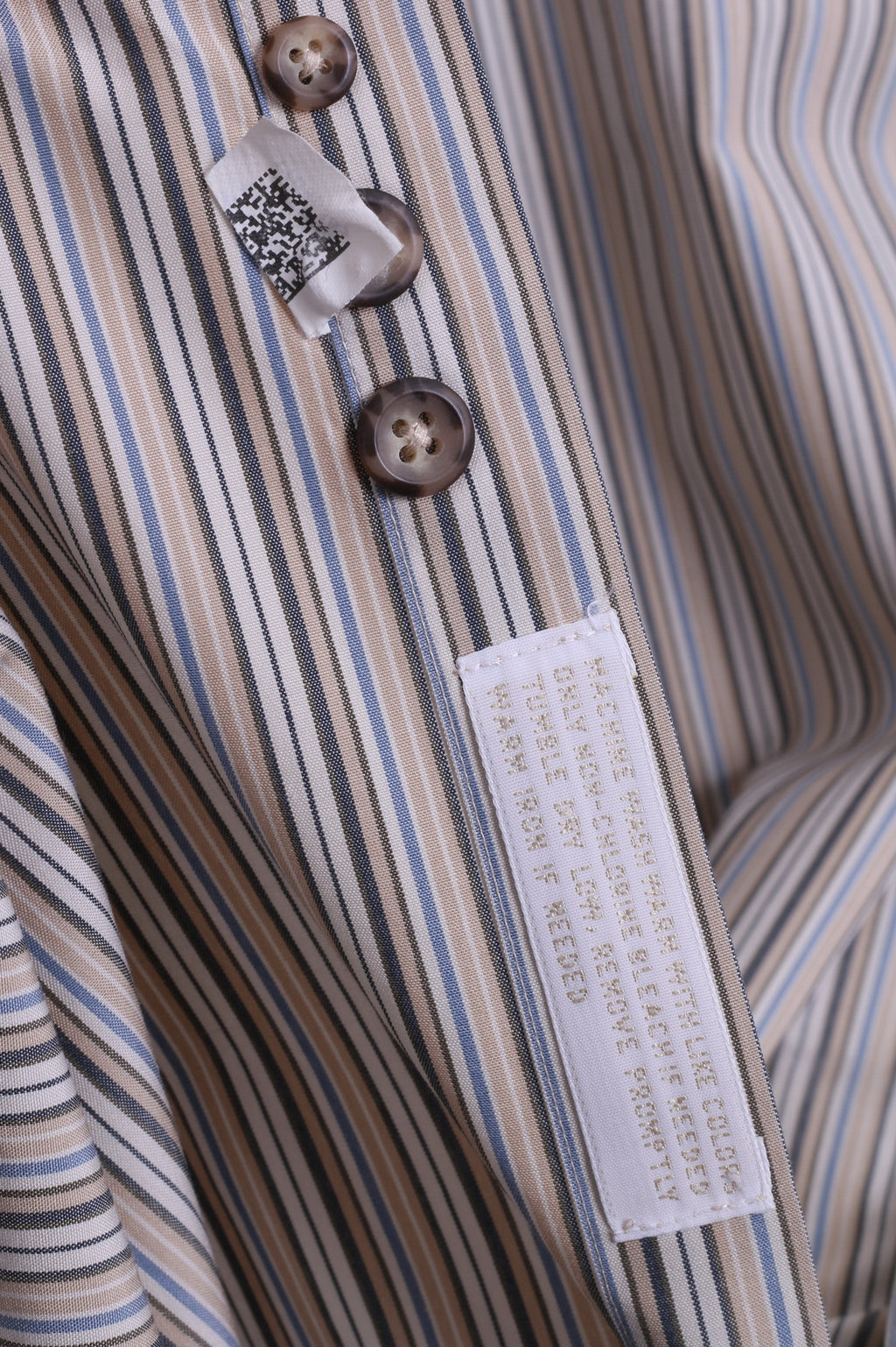 Nordstrom Mens XL Casual Shirt Cotton Striped Beige Color Button Down Collar - RetrospectClothes