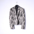 Kardashian Kollection Womens 10 S Blazer Beige Black Lace Casual Jacket