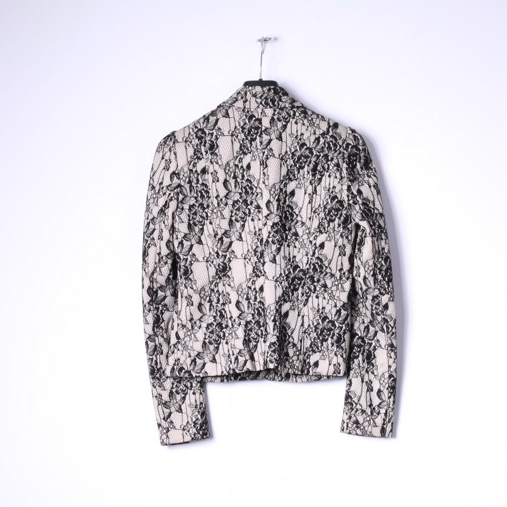 Giacca casual in pizzo nero beige Kardashian Kollection da donna 10 S