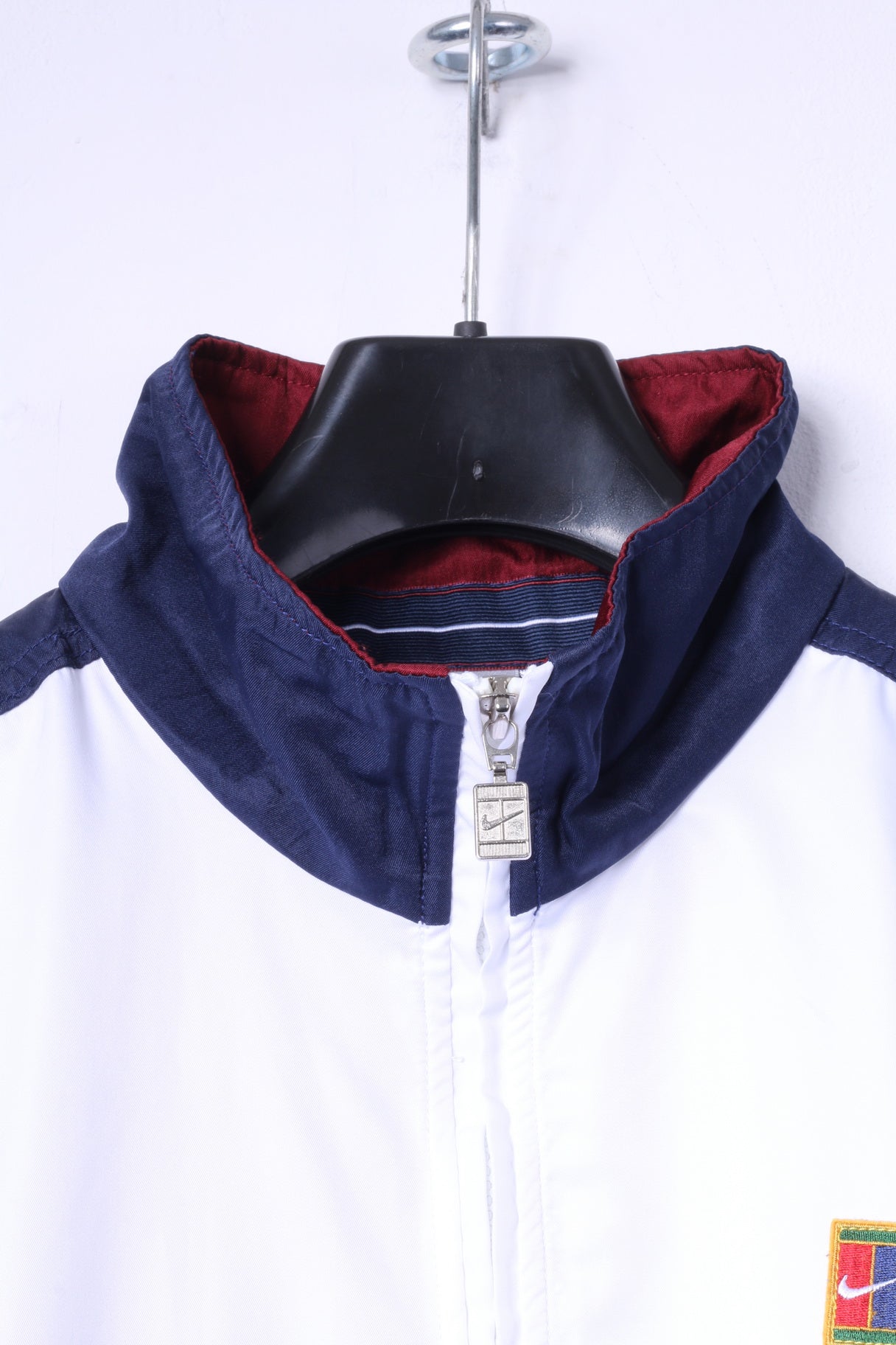 Nike Men S 173 Jacket White Navy Lightweight Zip Up Golf Classic Vintage Top