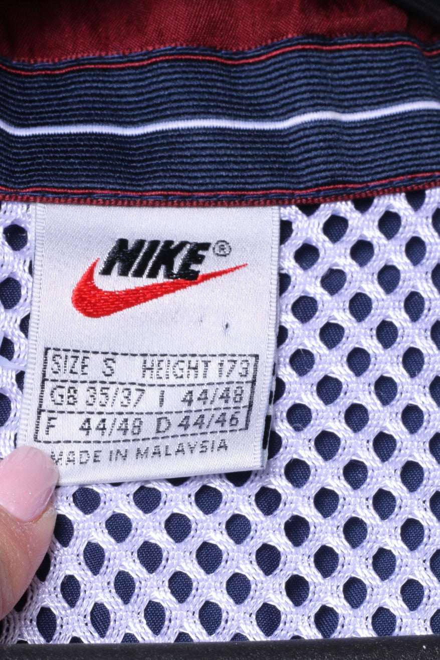 Nike Men S 173 Jacket White Navy Lightweight Zip Up Golf Classic Vintage Top