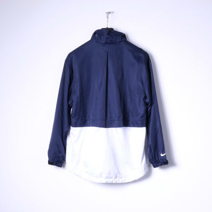 Nike Men S 173 Jacket White Navy Lightweight Zip Up Golf Classic Vintage Top