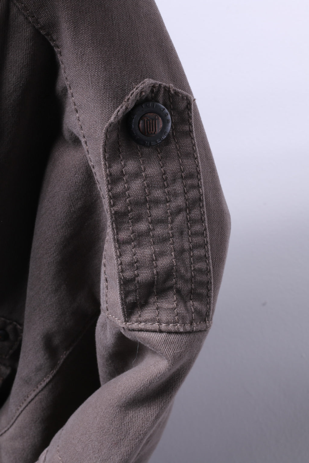 Tom Wolfe Veste XXL pour homme en coton kaki avec fermeture éclair et plusieurs poches