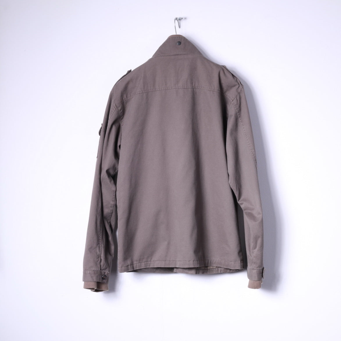 Tom Wolfe Mens XXL Jacket Khaki Cotton Full Zipper Multi Pockets Military Top