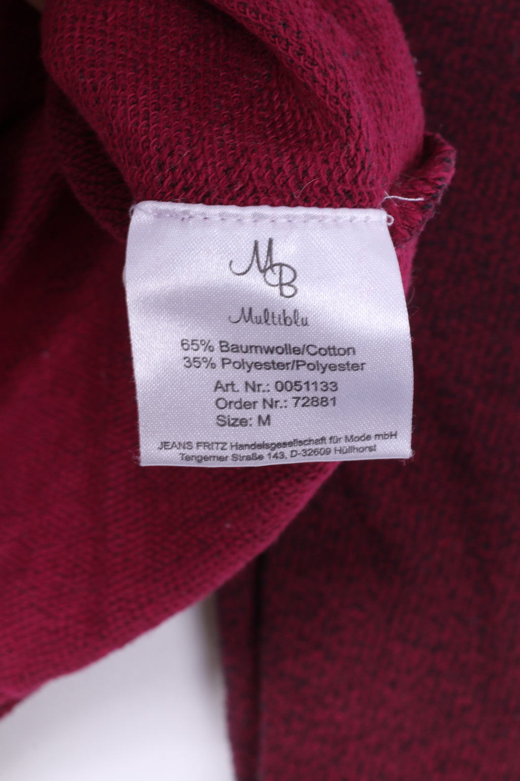 Multiblu Femme M Graphic Jumper Amaranth Sweatshirt Col Rond Coton