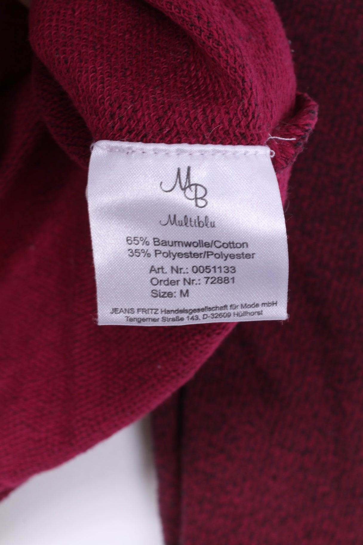 Multiblu Femme M Graphic Jumper Amaranth Sweatshirt Col Rond Coton