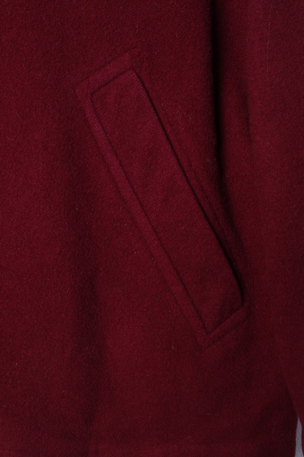 Tom Wolfe London Womens S Jacket Maroon Wool Zip Up Oversize Casual Top