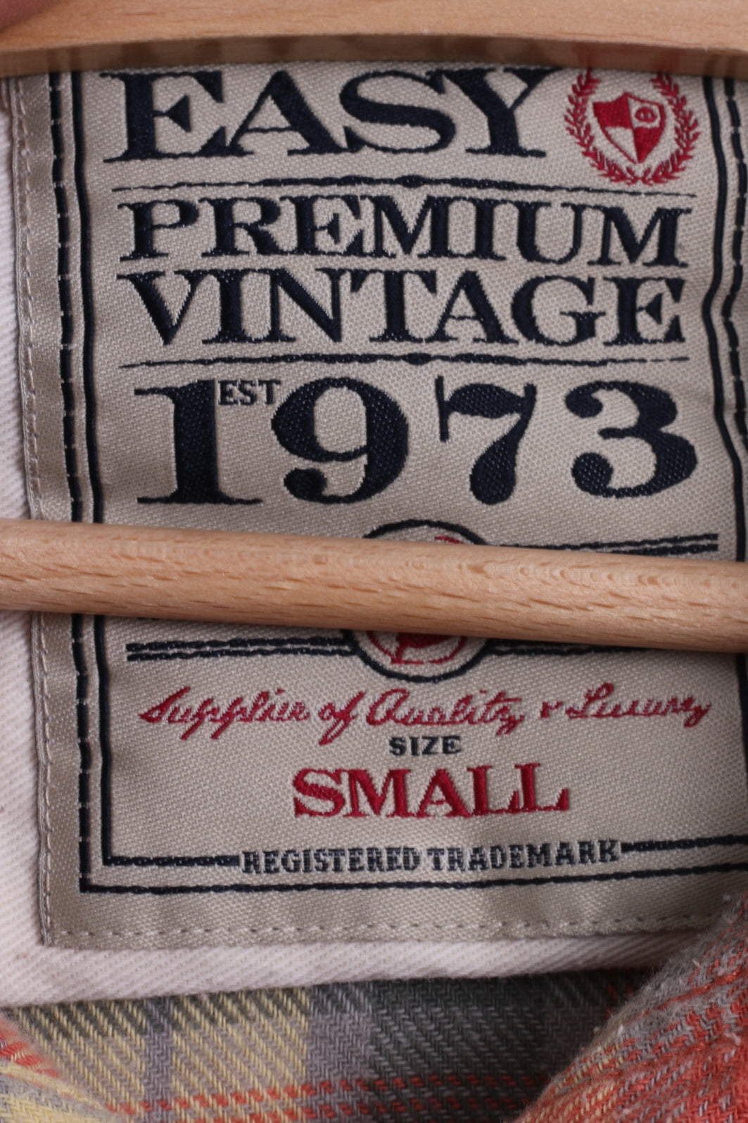 Easy Mens S Casual Shirt Jaune Multi Damier Coton Manches Longues