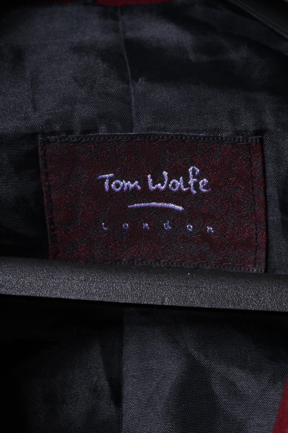 Tom Wolfe London Womens S Jacket Maroon Wool Zip Up Oversize Casual Top