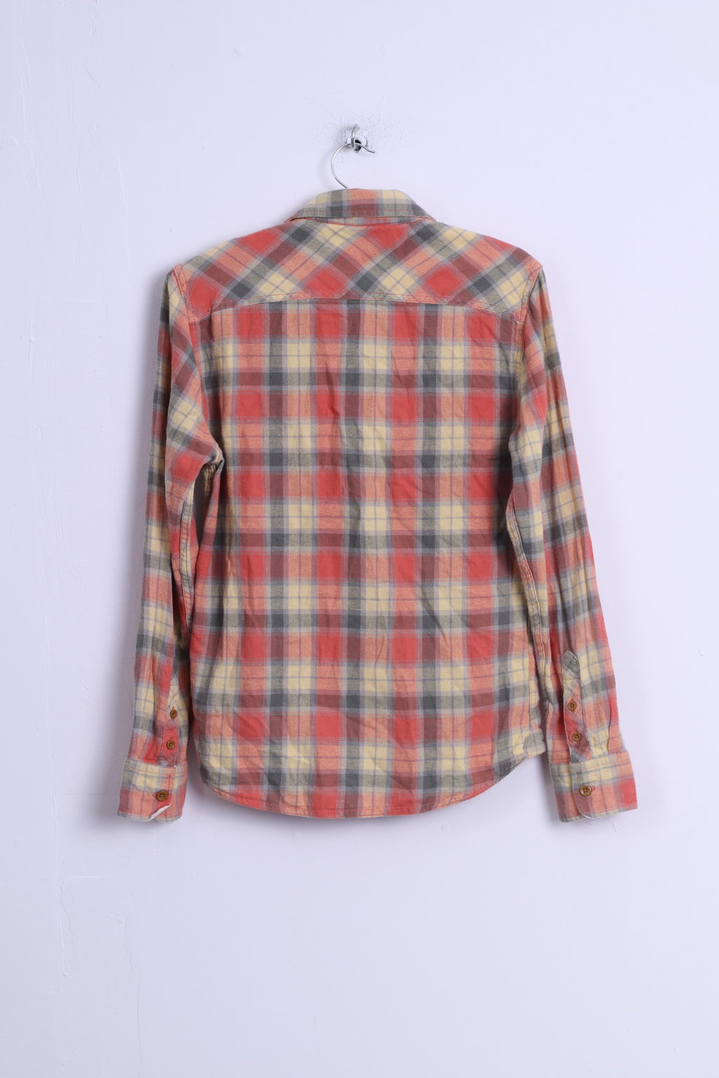 Camicia casual da uomo Easy S in cotone a quadretti gialli a maniche lunghe