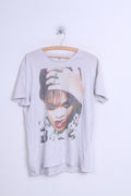 Primark T-shirt XL Femme Blanc RIHANNA Col Rond Coton