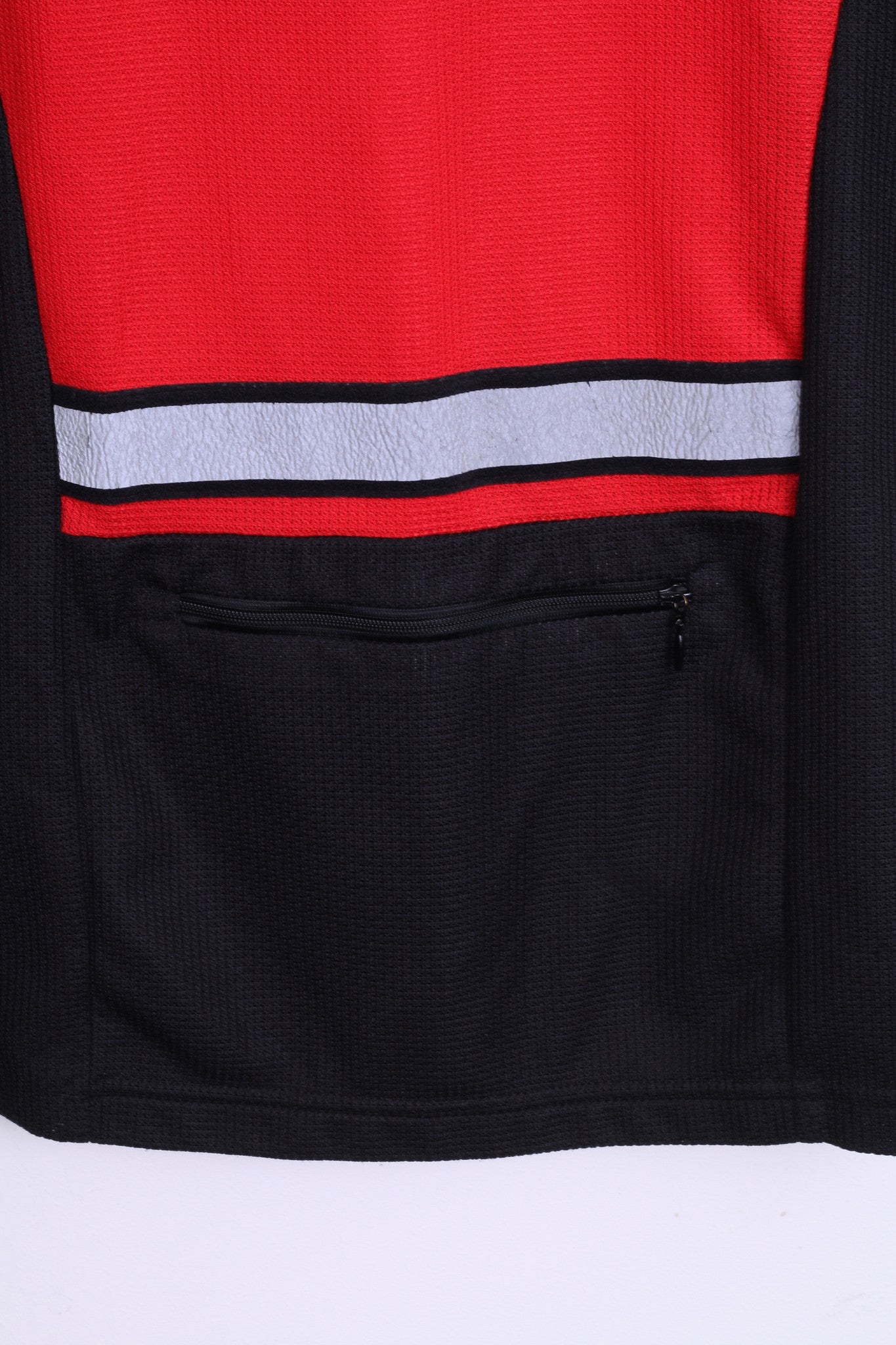 Loffler Mens S Biker Shirt Zip Neck Sportswear Red Summer Short Sleeve Cycling - RetrospectClothes