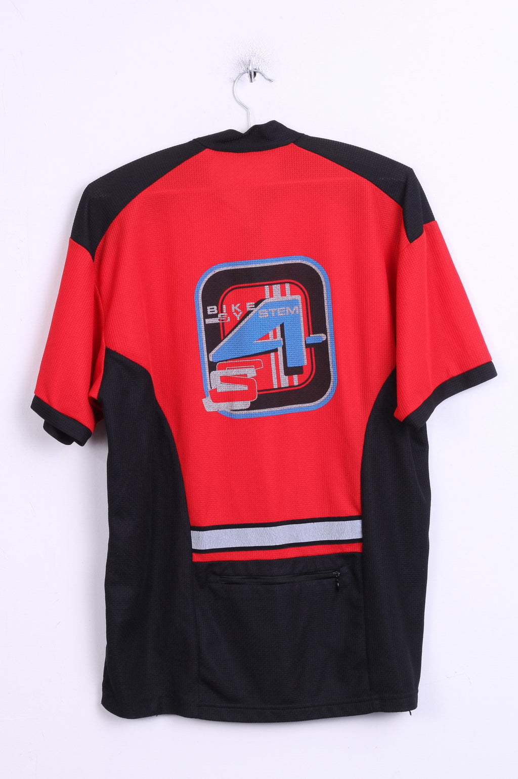 Loffler Mens S Biker Shirt Zip Neck Sportswear Red Summer Short Sleeve Cycling - RetrospectClothes