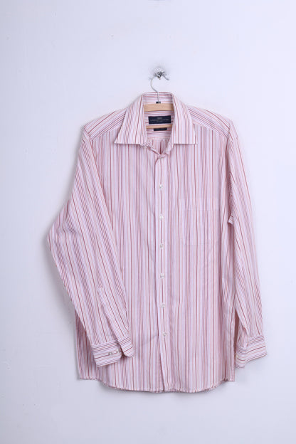 LORENZO CALVINO Milano Mens M 39 Casual Shirt Pink Cotton - RetrospectClothes