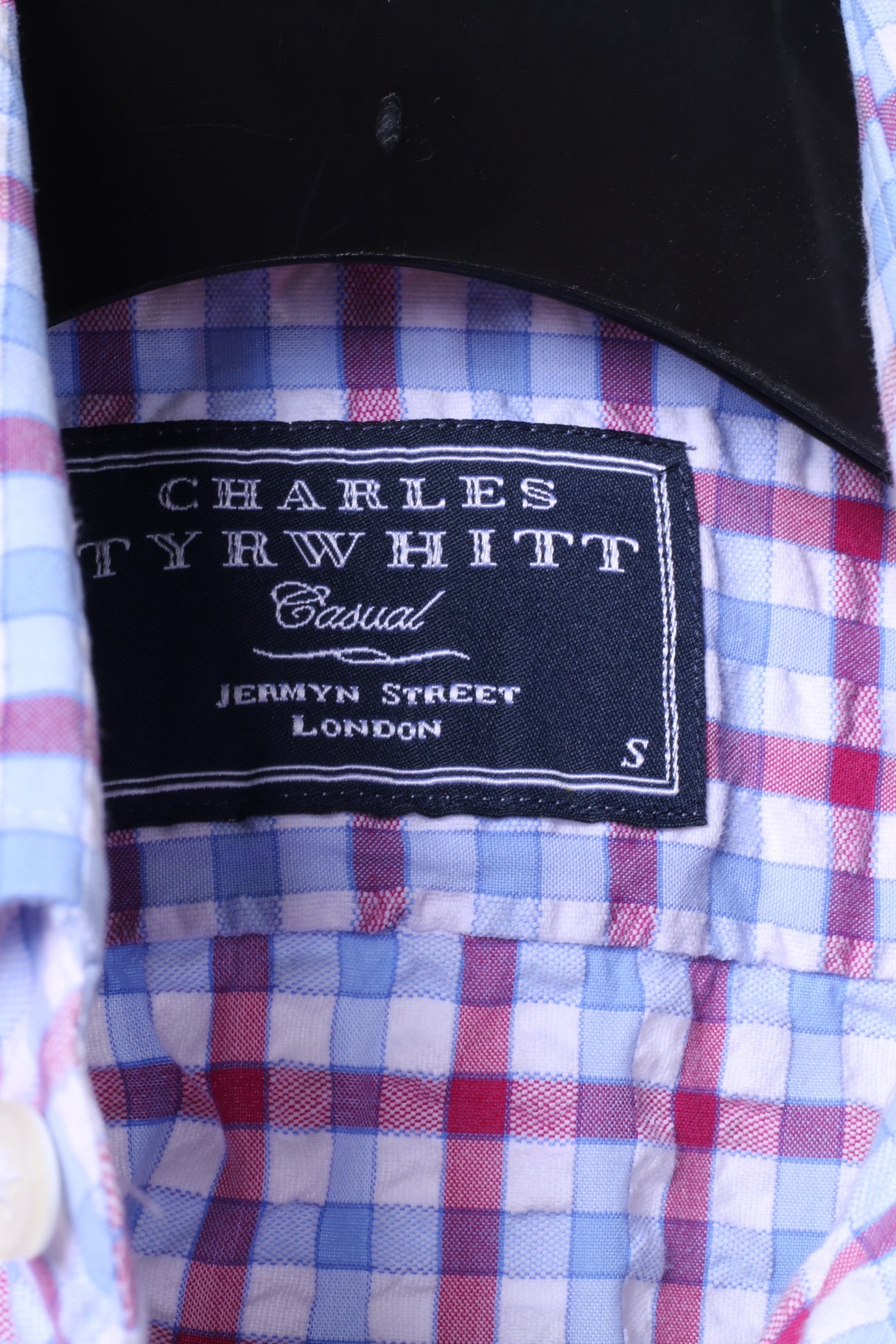 Charles Tyrwhitt Mens S Casual Shirt Blue Red Check Jermyn Street Cotton Top