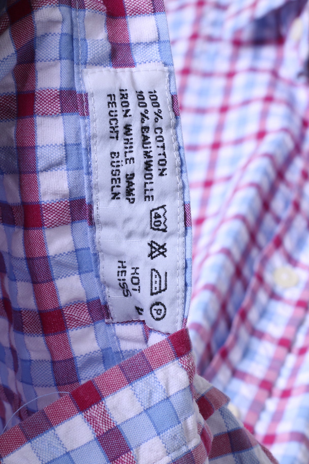 Charles Tyrwhitt Mens S Casual Shirt Blue Red Check Jermyn Street Cotton Top