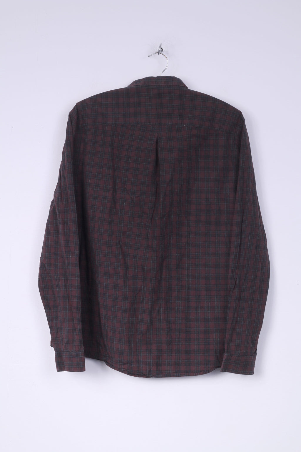 Camicia casual da uomo River Island L, colletto button down, vestibilità slim marrone a quadri