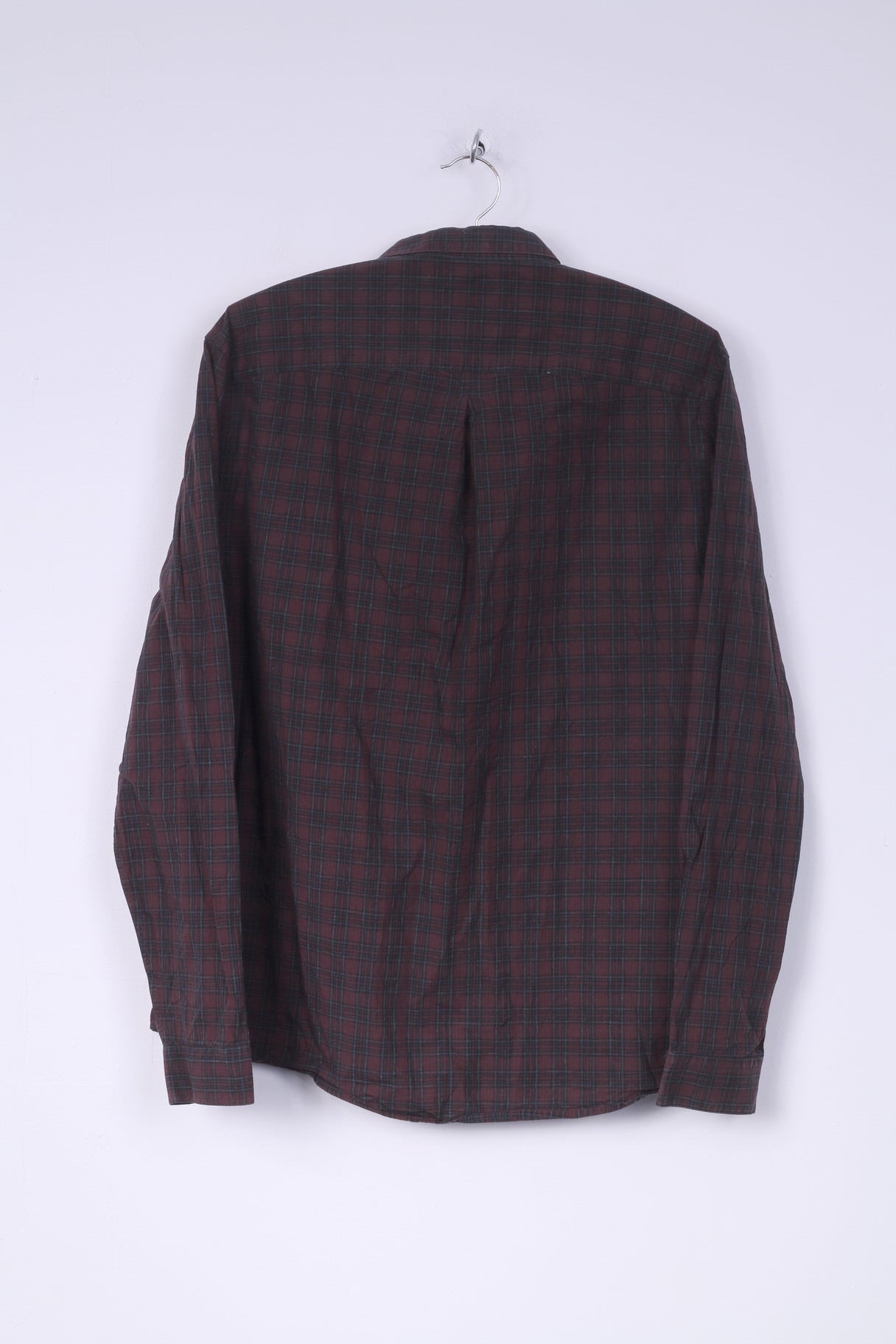 Camicia casual da uomo River Island L, colletto button down, vestibilità slim marrone a quadri