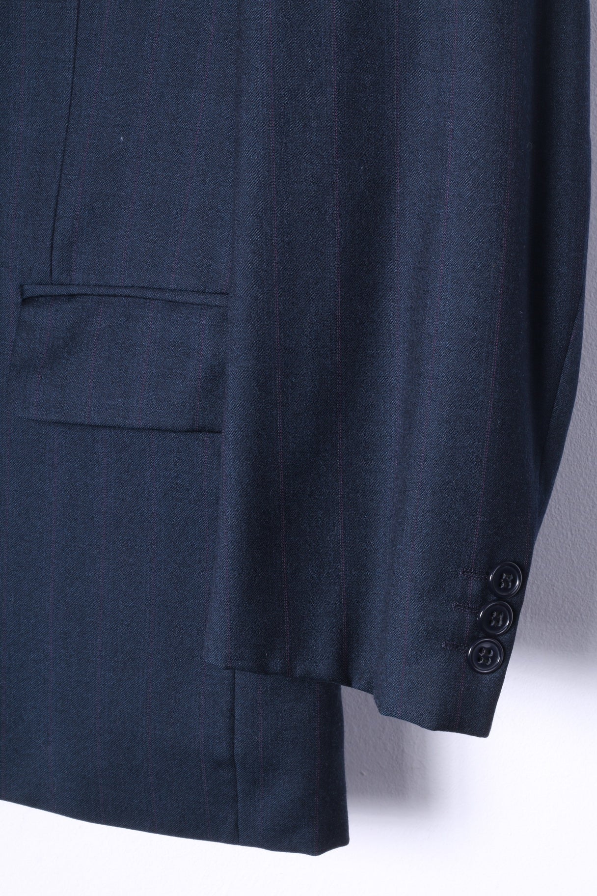 BM By Bozzalla &amp; Lesna Homme 48 38 Blazer Marine Laine Rayé Abu Dabi Bleu Marine Italie Veste