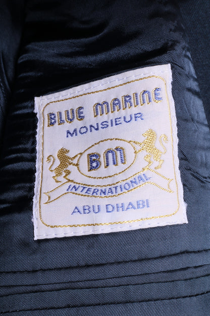 BM By Bozzalla & Lesna Men 48 38 Blazer Navy Wool Striped Abu Dabi Blue Marine Italy Jacket