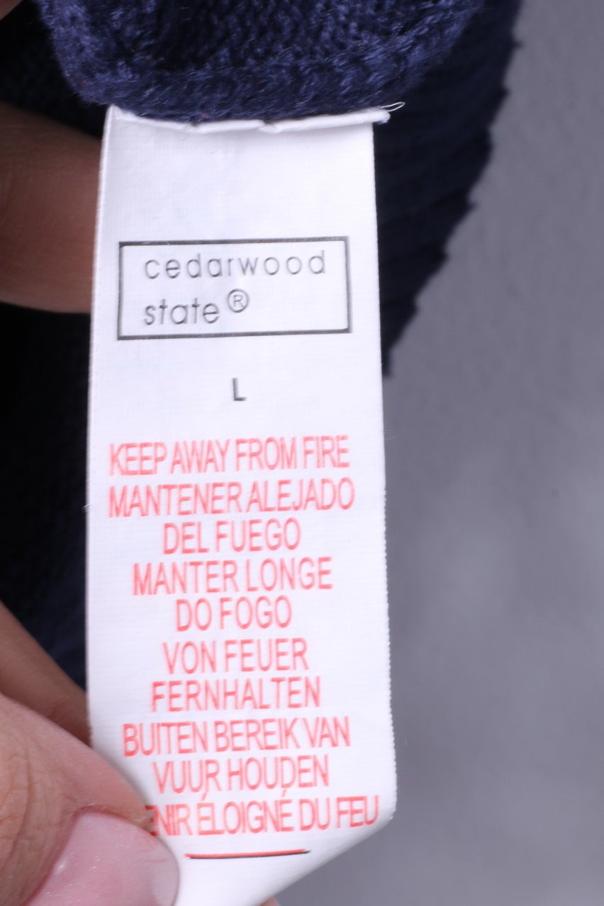 Cedarwood State Pull L pour femme en coton bleu marine avec drapeau de l'Angleterre