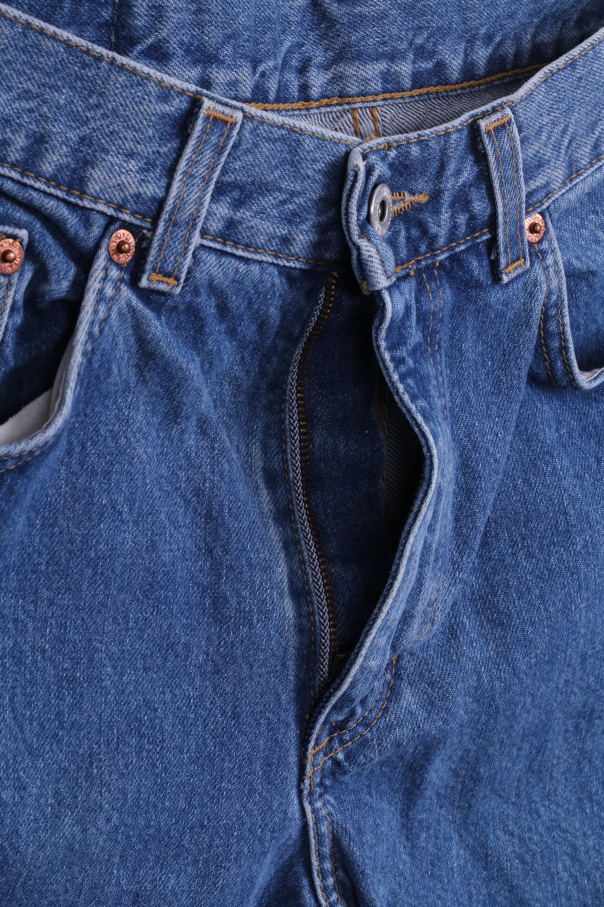 Pantaloni Mustang Jeans Uomo W33 Jeans blu denim Gamba dritta in cotone