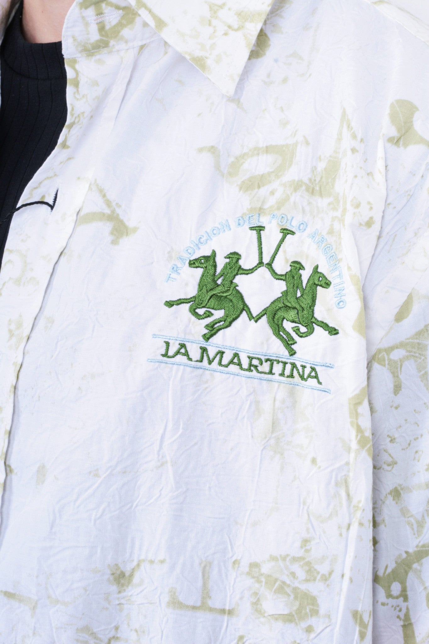 La Martina Mens XL Casual Shirt White Buenos Aires Cotton Short Sleeve - RetrospectClothes
