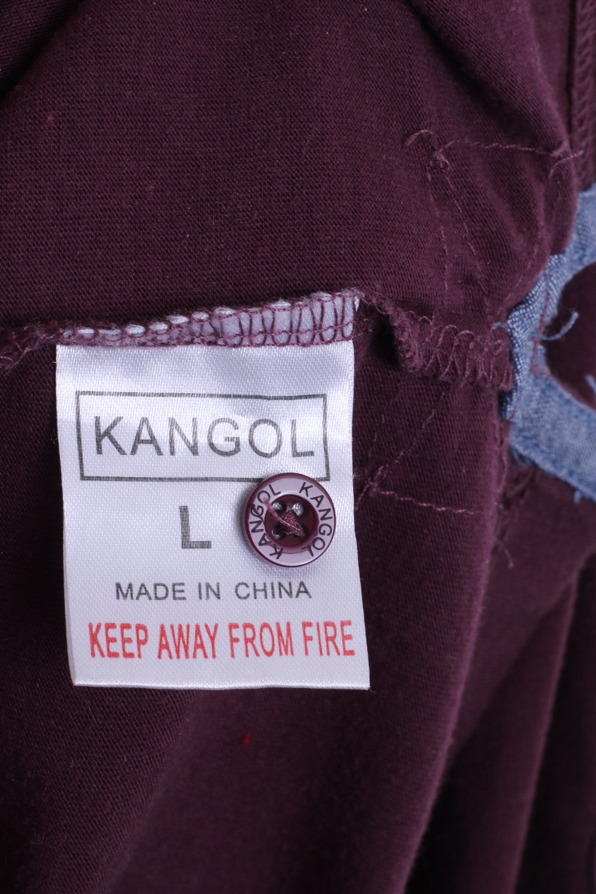 KANGOL Mens L Polo Shirt Long Sleeve Cotton Maroon Sport - RetrospectClothes