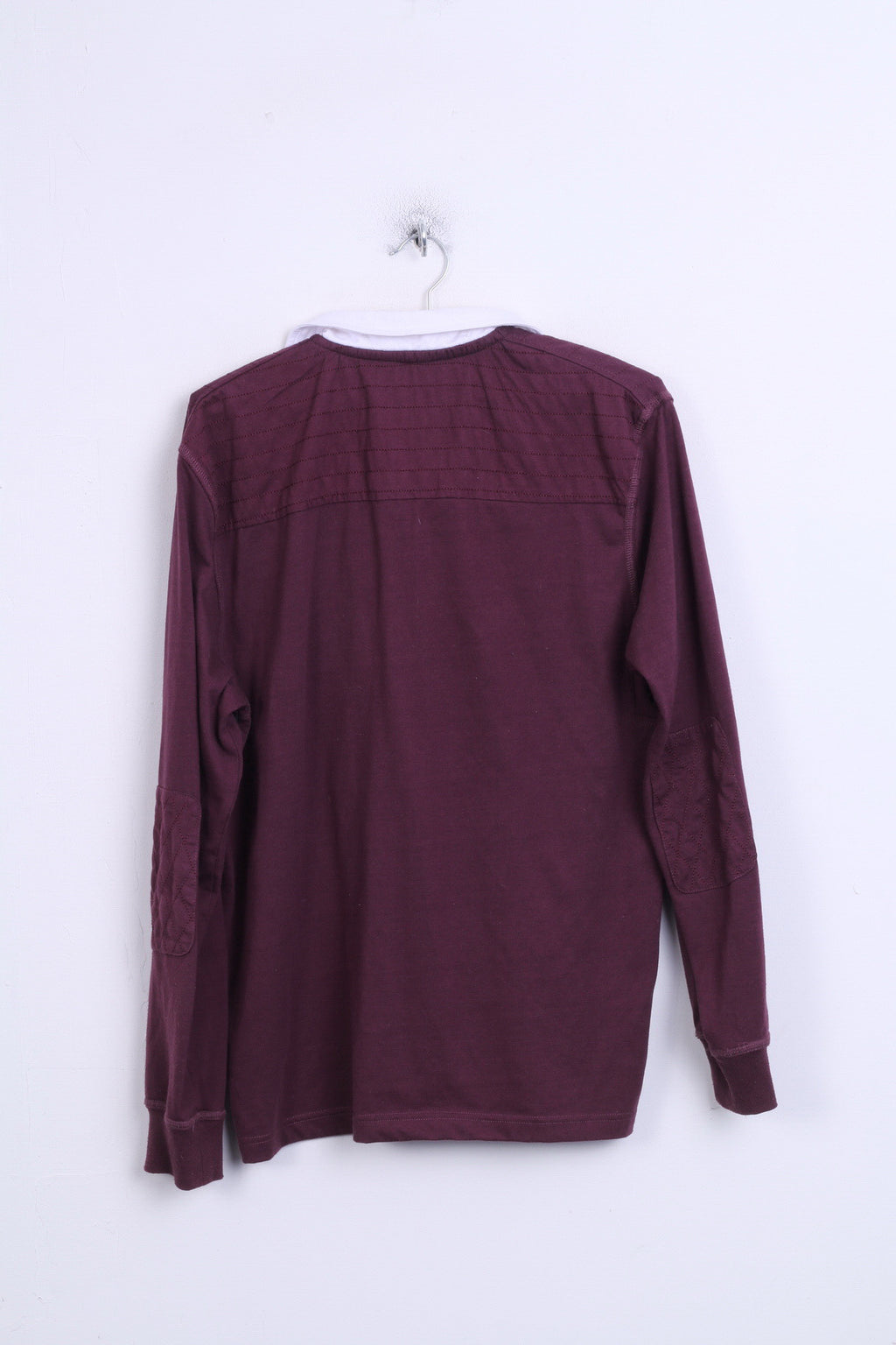 KANGOL Mens L Polo Shirt Long Sleeve Cotton Maroon Sport - RetrospectClothes