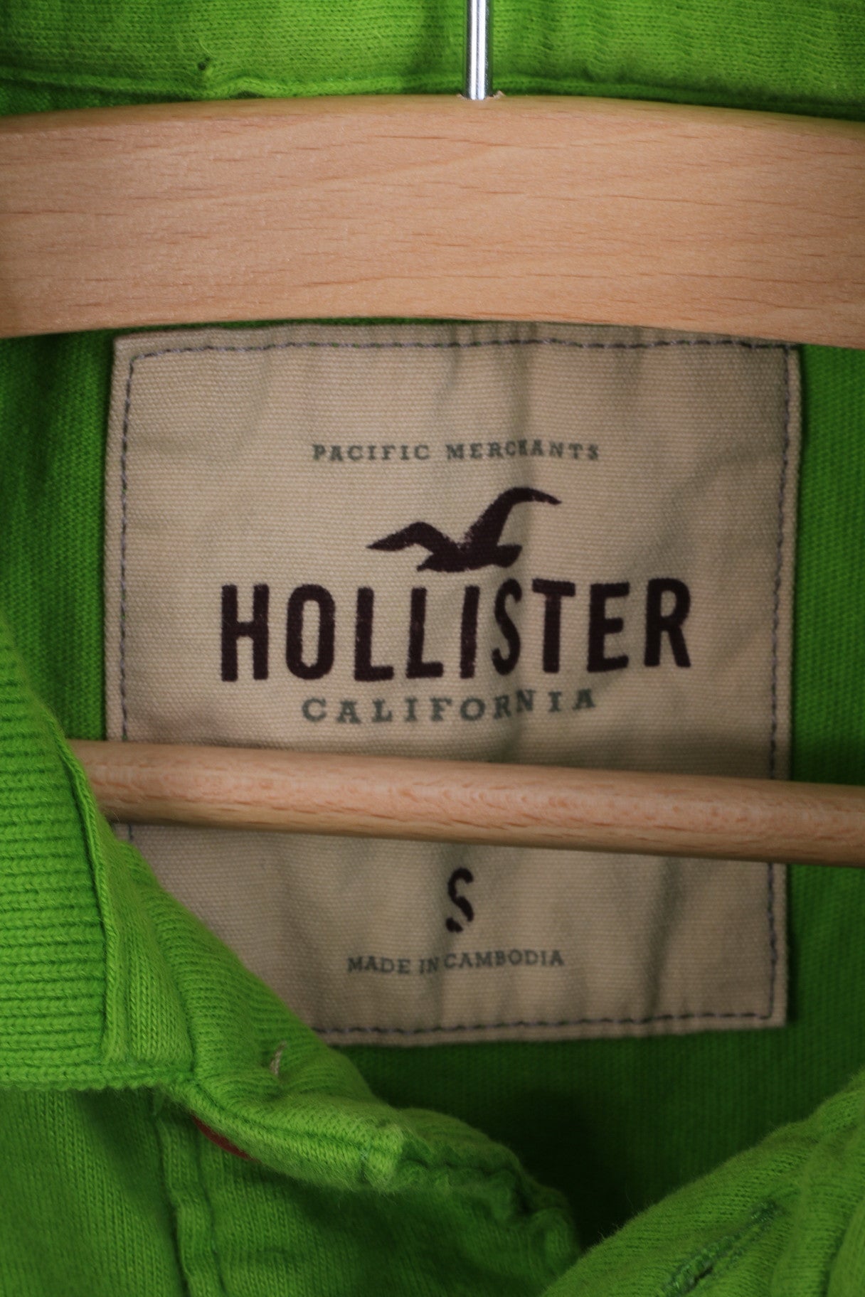 Polo HOLLISTER da uomo California Cotton Green manica corta