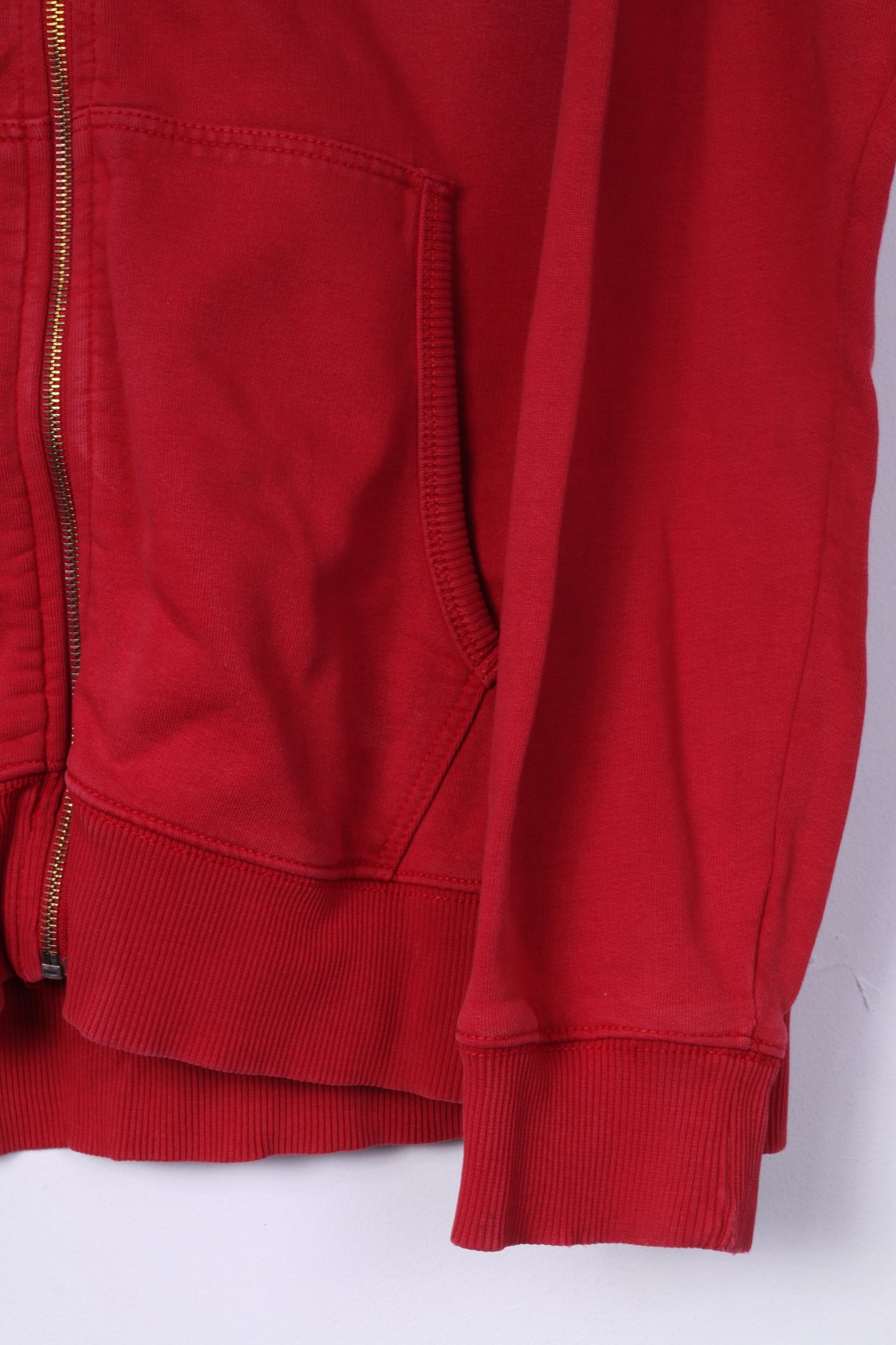 Lee Sweat-shirt XL pour homme avec fermeture éclair complète en coton rouge