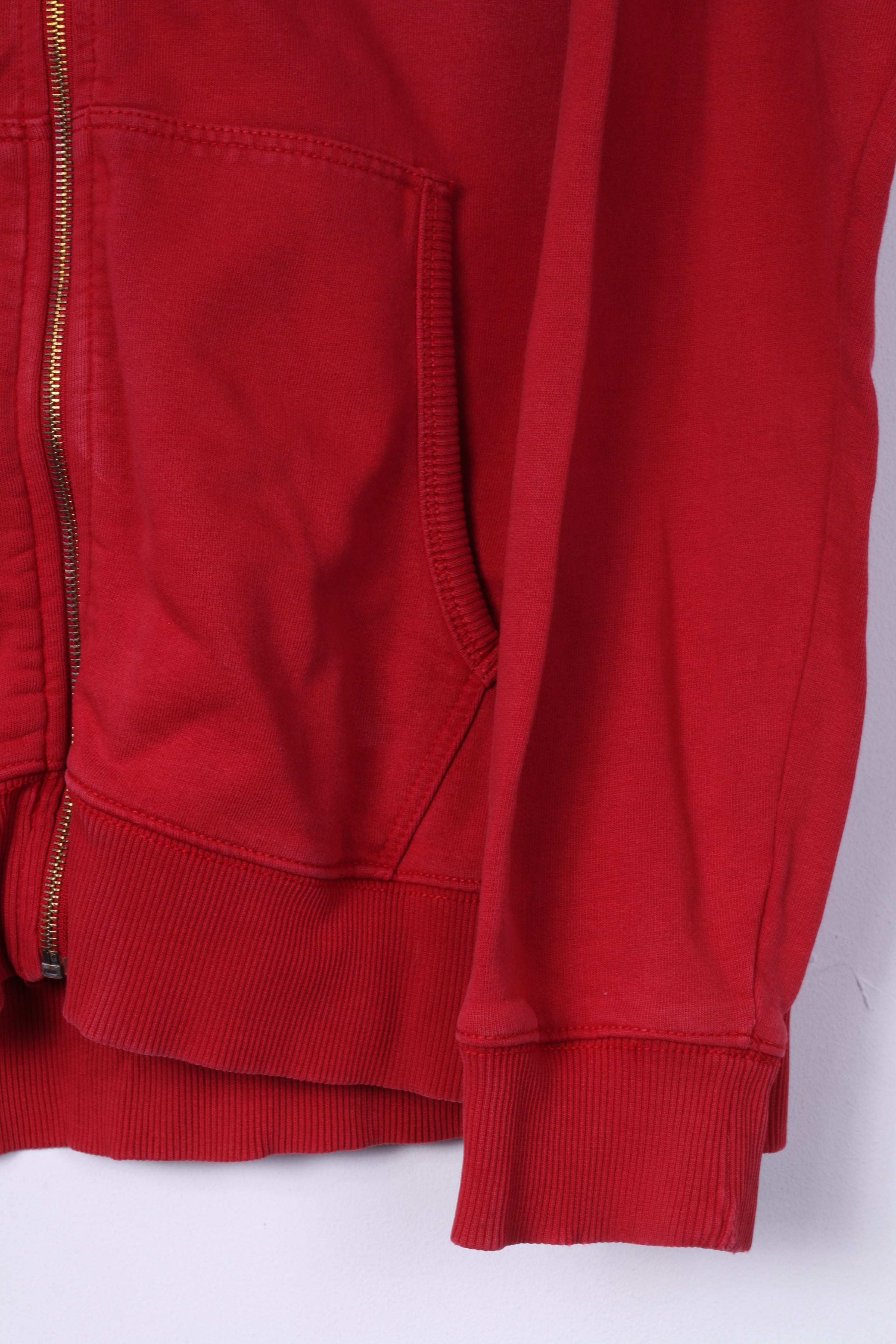Felpa Lee XL da uomo con cerniera intera in cotone rosso