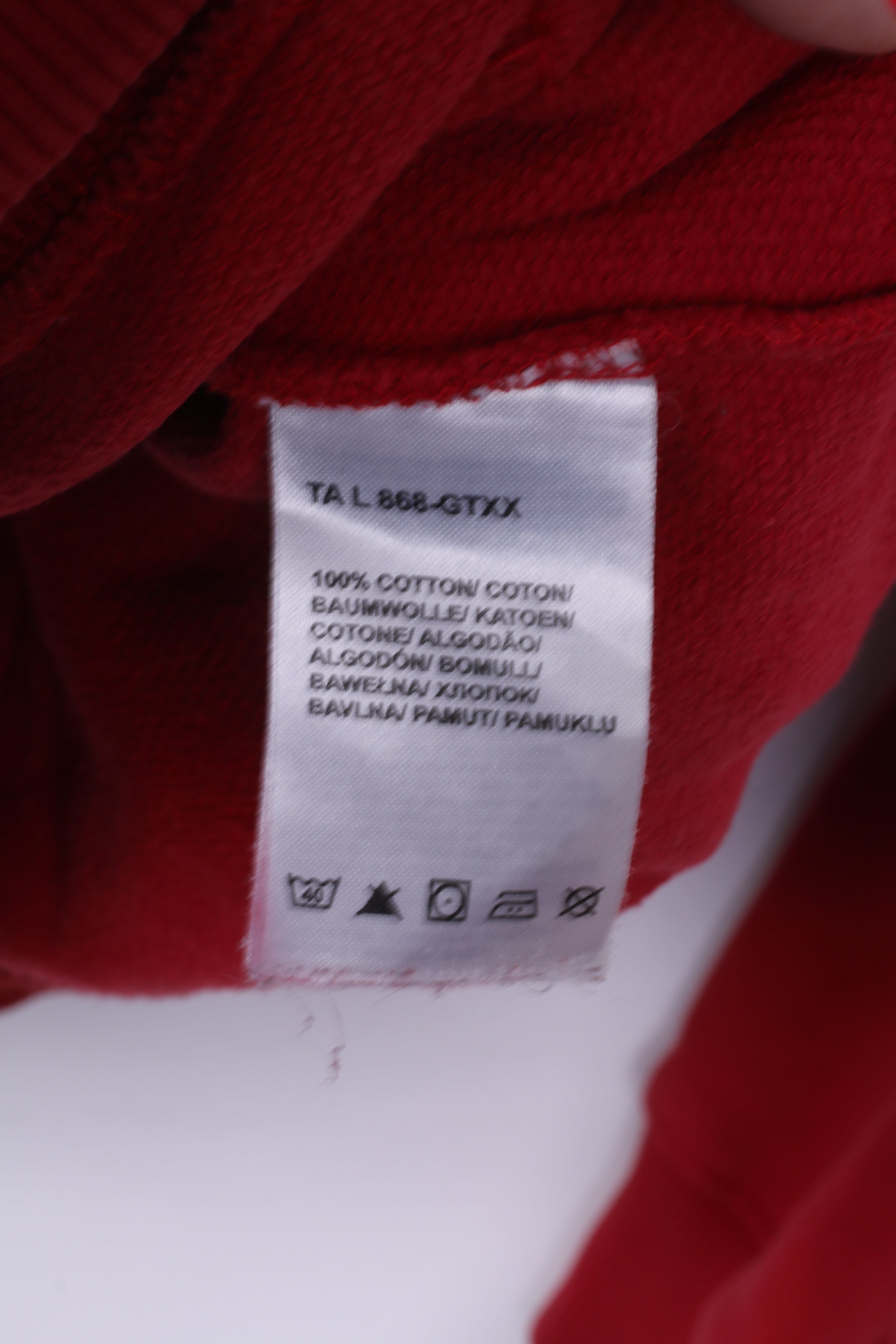 Felpa Lee XL da uomo con cerniera intera in cotone rosso