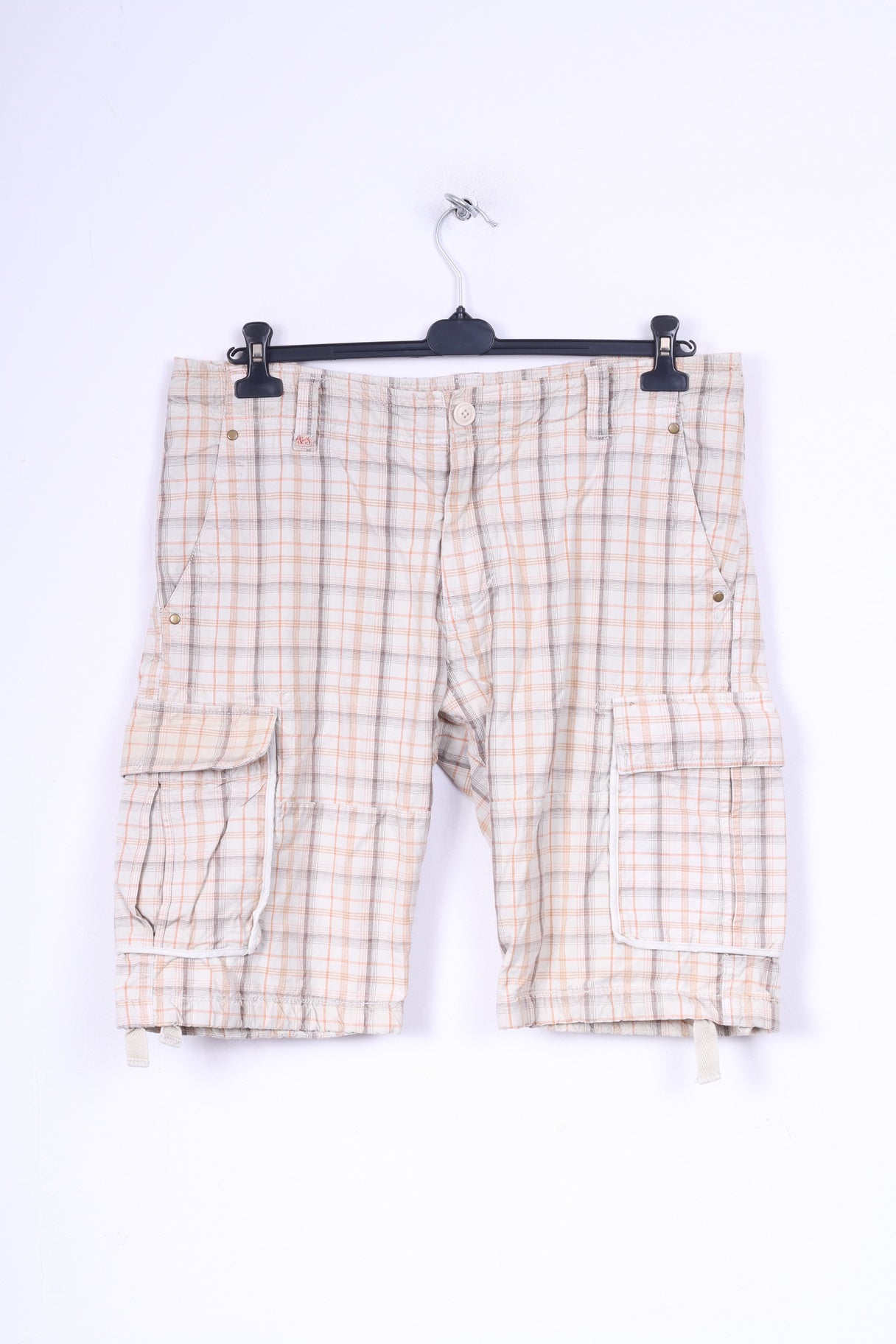 Scotch Co. 36 Short Casual Cargo Combat Check Homme Coton Beige 