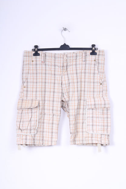 Scotch Co. 36 Short Casual Cargo Combat Check Homme Coton Beige 