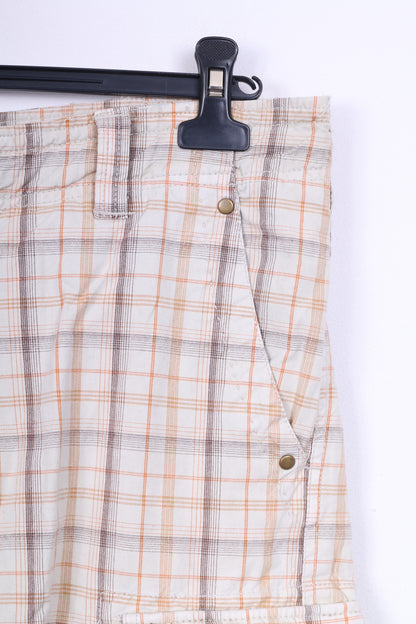 Scotch Co. 36 Short Casual Cargo Combat Check Homme Coton Beige 