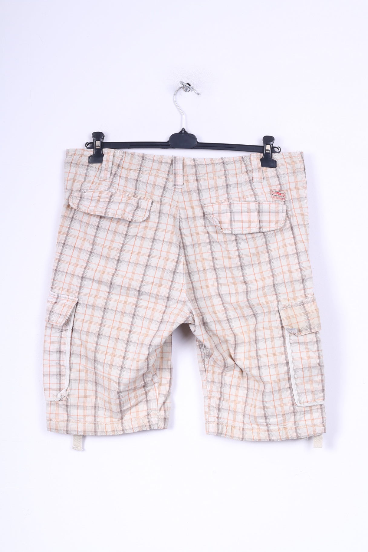 Scotch Co. 36 Short Casual Cargo Combat Check Homme Coton Beige 