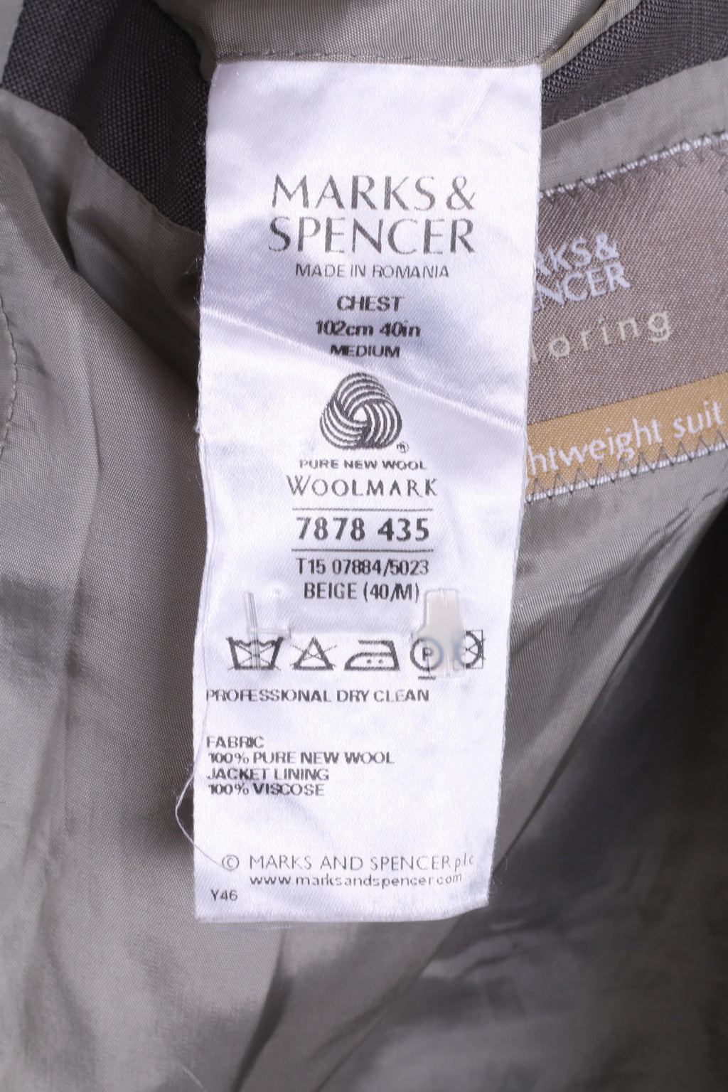 Marks & Spencer Mens 40 M Blazer Tailoring Lightweight Suit Single Breasted Grey