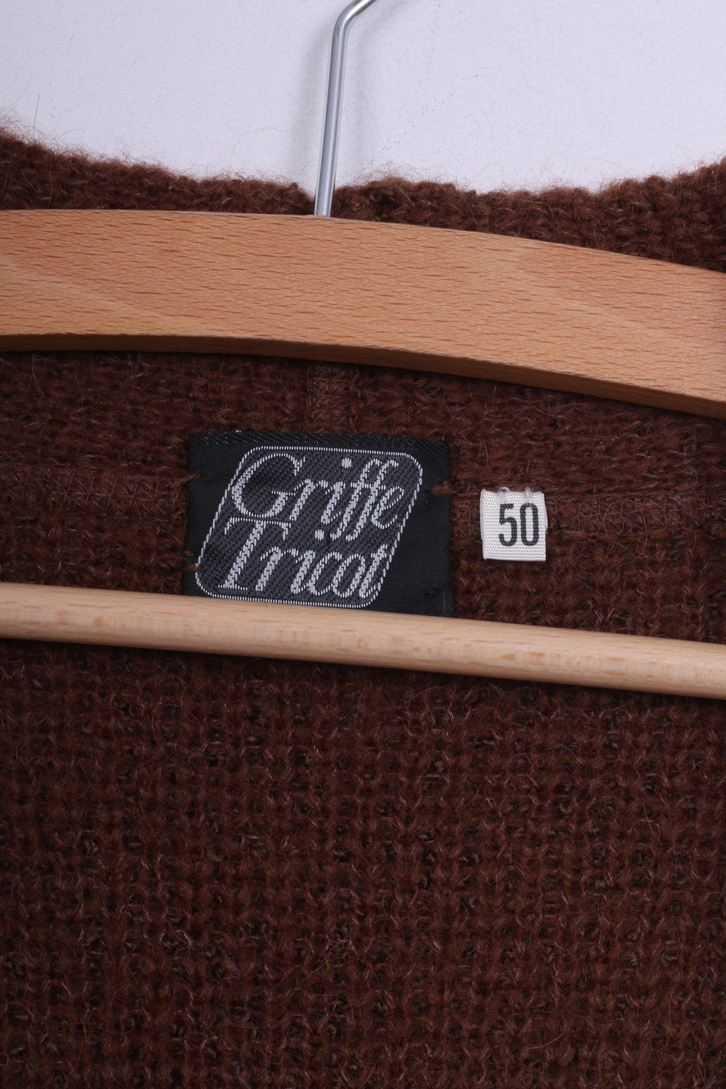 Griffe Tricot Donna 50 Cardigan Maglione Marrone Vintage