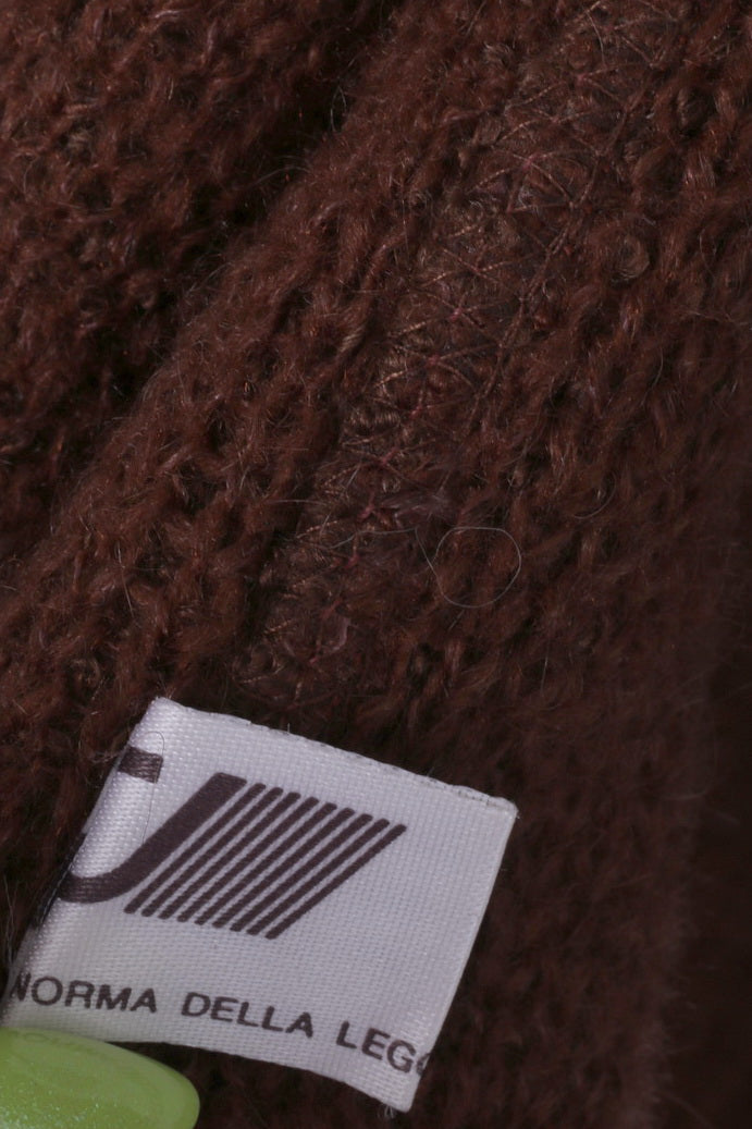 Griffe Tricot Donna 50 Cardigan Maglione Marrone Vintage