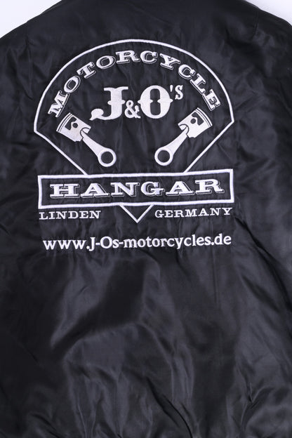 Motorcycle J&O's Mens XL Jacket Black Flyers Full Zipper Nylon Bomber Top