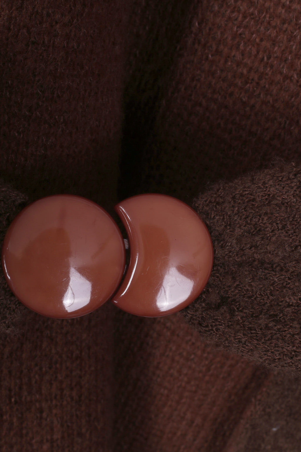 Griffe Tricot Donna 50 Cardigan Maglione Marrone Vintage