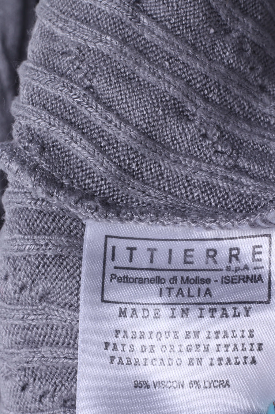 Hilfiger Sport Womens L (S) Jumper Grey Stretch V Neck Sweater Italy